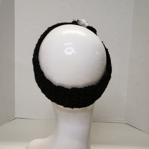 Woman's Handmade Crochet 2 Scrunchies and Flower Headband Black | New - Picture 3 of 11